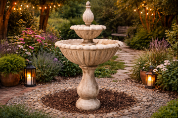 2 Tier Tulip Urn Concrete Water Fountain
